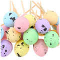 STYROPOREIER Ostern Dekoration Ostereier Wachtel 50 Stück, 1,8x2,5cm - Mix aus 7 Farben