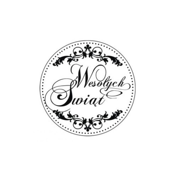 AGATERIA - Transparent Stempel Motivstempel Clear Stamp, Kreis Wesołych Świąt Untertitel PL