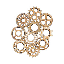 Holzverzierung Zahnrad MIX - Set mit 10 Stück - Decor