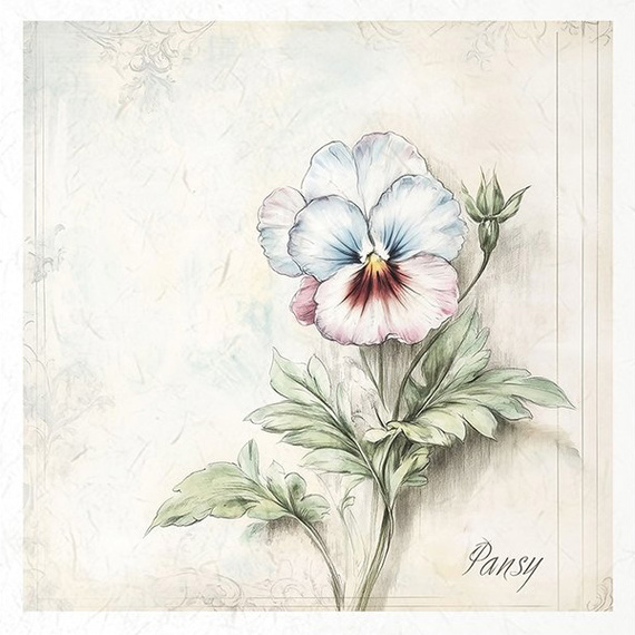 Reispapier-Set-Bastelpapier - ITD - RSM174 Blumen, Glockenblumen, Maiglöckchen, Gänseblümchen, Stiefmütterchen, Vergissmeinnicht, Veilchen