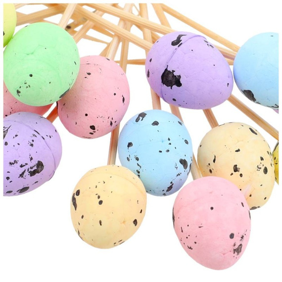 STYROPOREIER Ostern Dekoration Ostereier Wachtel 50 Stück, 1,8x2,5cm - Mix aus 7 Farben