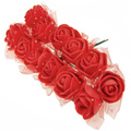 Schaumstoffblumen rot mit Tüll