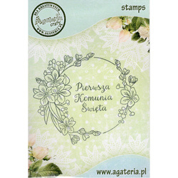 AGATERIA - Transparent Stempel Motivstempel Clear Stamp - Pierwsza Komunia Święta - Untertitel PL Kranz