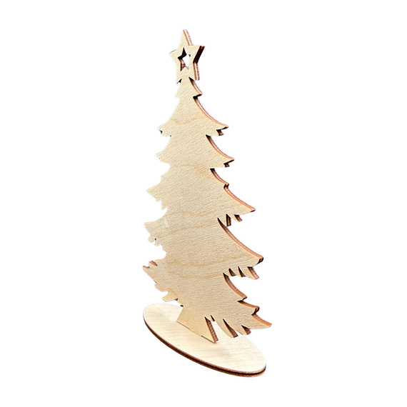 Holzweihnachtsbaum mit stehendem Stern mit Ständer
