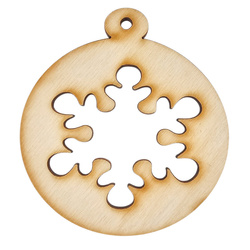 Holzkugel Anhänger Dekoration 6 cm Dekor - Schneeflocke