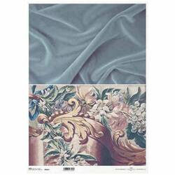 ITD Reispapier Decoupage Bastelpapier A3 Stoff, Blumen R954L