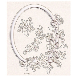 SCRAPINIEC Dekorpappe Die Cut Chipboard Dekoration Ornament, Weinrebe Oval Rahmen