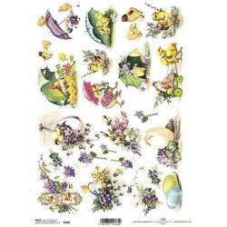 ITD Reispapier Decoupage Bastelpapier Softpapier Serviettentechnik, Hühner R488