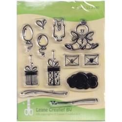 LEANE Transparent Stempel Motivstempel Clear Stamp - Celebration Baby Body Ballons