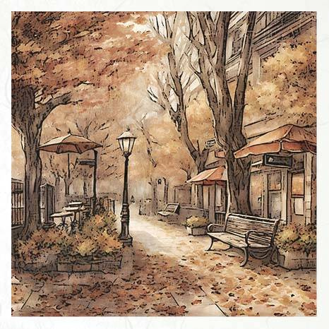 Reispapier-Set - ITD RSM102 Herbstansichten, Herbst, Park