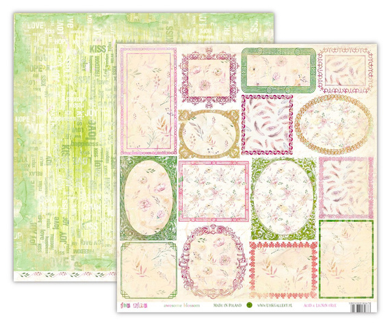 UHK 30x30cm doppelseitig Scrapbooking Papier Designpapier 250g Awesome Blossom
