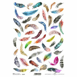 ITD Reispapier Decoupage Bastelpapier Softpapier Serviettentechnik, Gefieder R1549