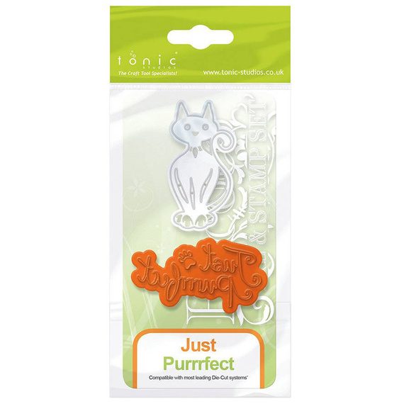 TONIC - Stanzform Präge Stanzschablone Cutting Die + Stempel - Just Purrrfect / Katze