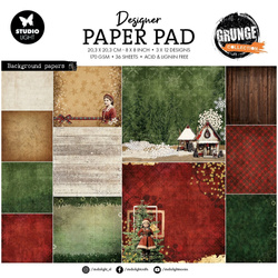 STUDIOLIGHT Set 24Blatt 20x20cm doppelseitig Scrapbooking Papier, Designer Papier Pad Grunge Collection
