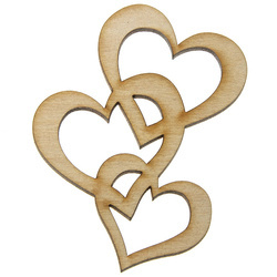 Holzdekoration 3 Herzen