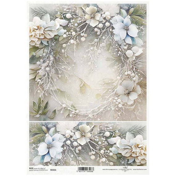 ITD Reispapier Decoupage Bastelpapier Serviettentechnik-R2331 Blumen