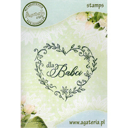 AGATERIA - Transparent Stempel Motivstempel Clear Stamp, Dla Babci, Unterschrift PLim Herzen