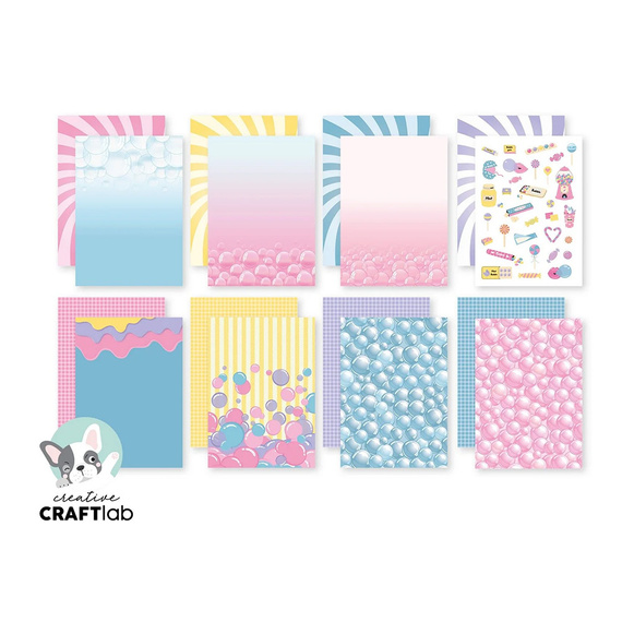 STUDIO LIGHT 20Blatt A5 Elemente Scrapbooking Papier - Bubblicious