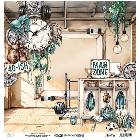 Scrapbooking Papier 30x30 - Mintay - Man Cave 02