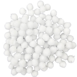 LOVEART POMPONS 120Stk./10mm Bommel Bastelmaterial Bälle zum Basteln, weiß