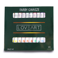 LOVEART Gouachefarben-set 24 Tuben x 12 ml Gouache Set Farbe Kunst Set