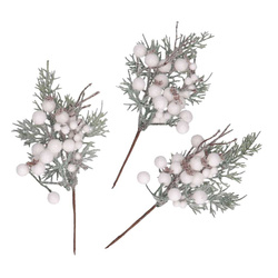 Eberesche Vogelbeerbaum gefrostete Beere Draht 40 Bälle/1 Zweig, orange