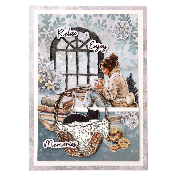 STUDIOLIGHT Mixed Media Schablone STENCIL für Decoupage Scrapbooking - Frostbloom