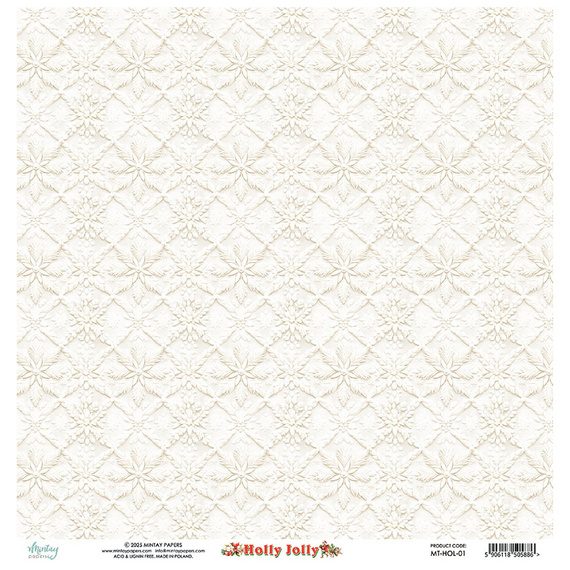 Scrapbooking Papier 30x30 - Mintay - Holly Jolly 01