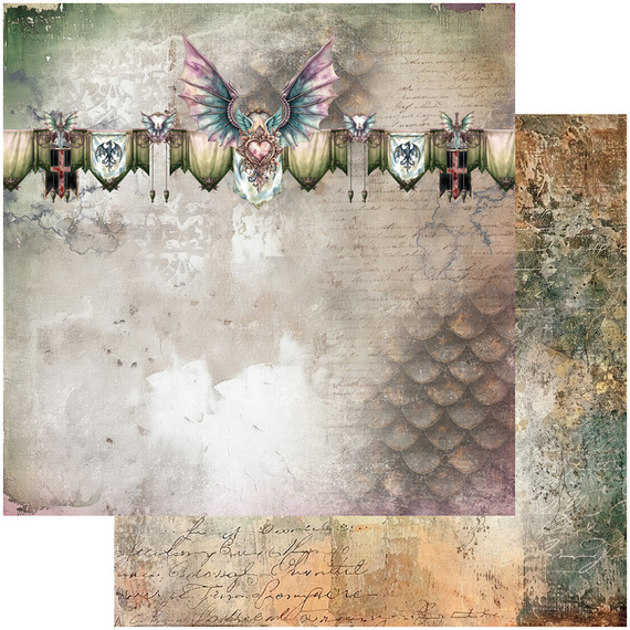 ALCHEMY OF ART 24Blatt 15x15cm doppelseitig Scrapbooking Papier, The Legends of the Dragons