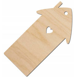 Anhänger aus Holz - Haus mit Herz - Dekor Ornament