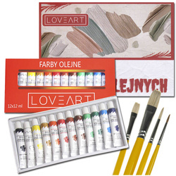 LOVEART Ölfarben Set 12 tuben x 12 ml Oil Paint Set Farben Öl Künstler Farben