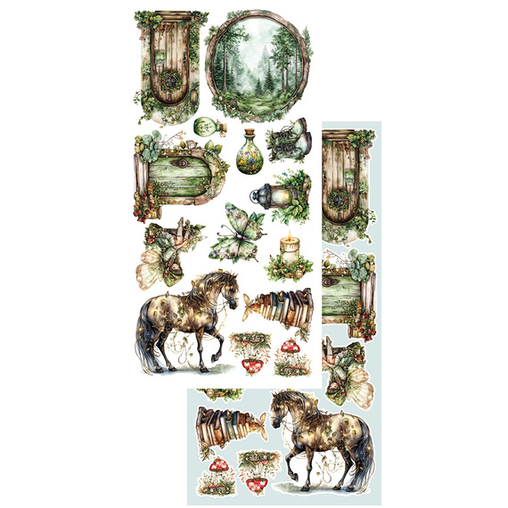 ALCHEMY OF ART 15x30cm doppelseitig Scrapbooking Papier 250g, The world of fairies