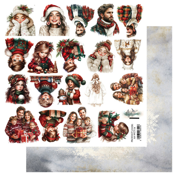 ALCHEMY OF ART 30x30cm doppelseitig Scrapbooking Papier 250g,  Wonderful Christmas Time Menschen