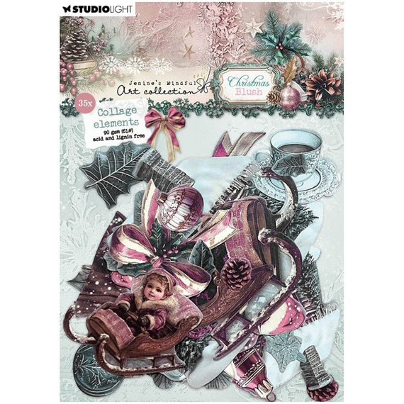 STUDIO LIGHT Papierdeko fürs Basteln - Collage Paper Elements - Christmas Blush