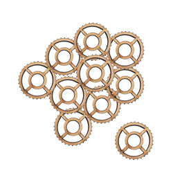 Holzverzierung Zahnrad Nr. 7 - Set mit 10 Stück - Decor