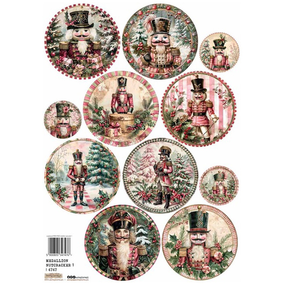 Reispapier A4 - ScrapLove - Medallion Nutracker 1 - Medaillons Nussknacker