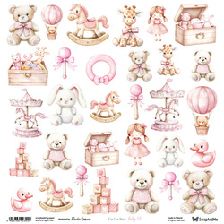 SCRAPandME 30x30cm einseitig Scrapbooking Papier 250g, Baby 02