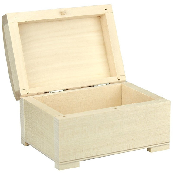 Mittlere Holztruhe - Schmuckkästchen zum Dekorieren 12× 8,5×8 cm