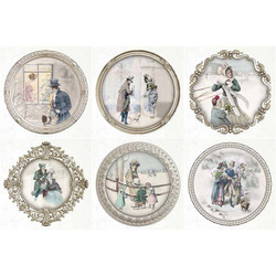 ITD Reispapier Decoupage SET Bastelpapier, vintage rahmen winter RSM061