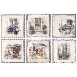 ITD Reispapier Decoupage SET Bastelpapier, Tür und Fenster mit Lavendeldekoration RSM081