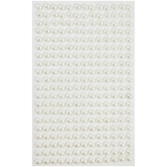 Selbstklebende cremefarbene Perlen 6mm - 260Stück