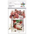 AUFKLEBER folie - Rote Blumen und Etiketten
