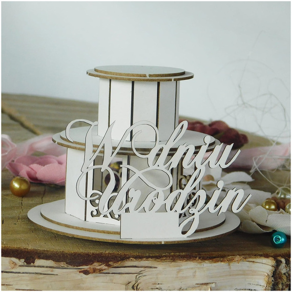 Dekorpappe Die Cut Chipboard 3d Torte, zum Geburtstag - Kreatywna Pracownia