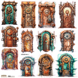 AUFKLEBER - ScrapLove - Steampunk 4 Türen