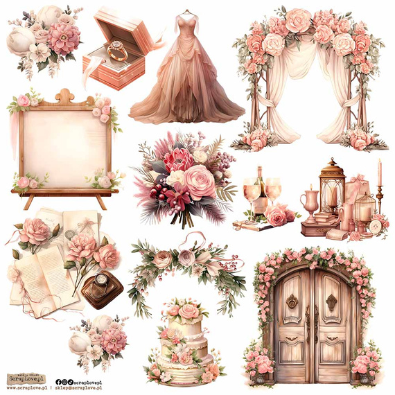 AUFKLEBER - ScrapLove - Wedding Cozy 1 - Hochzeit Gemütlich 1