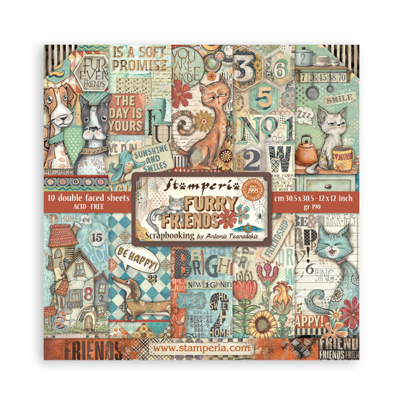 Scrapbooking Papier Set 30x30 - Furry Friends  - Stamperia