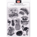VIVA DECOR Transparent Stempeln Set Motivstempel Clear Stamps - Flamingo Ananas