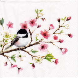 SERVIETTEN 1 Stück Motivservietten Decoupage Napkin 33x33cm,  Little Birdie