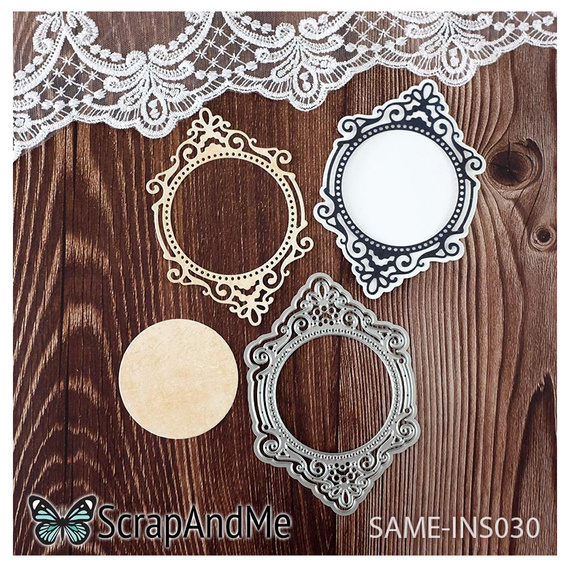 Stanzschablone – Cutting Die für Papier - SCRAPANDME - zierlicher Rahmen 030