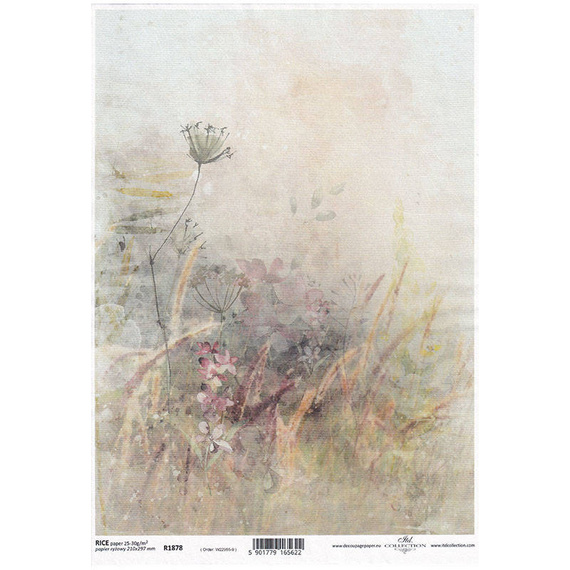 ITD Reispapier Decoupage Bastelpapier Serviettentechnik-R1878 Blumen, Wiese